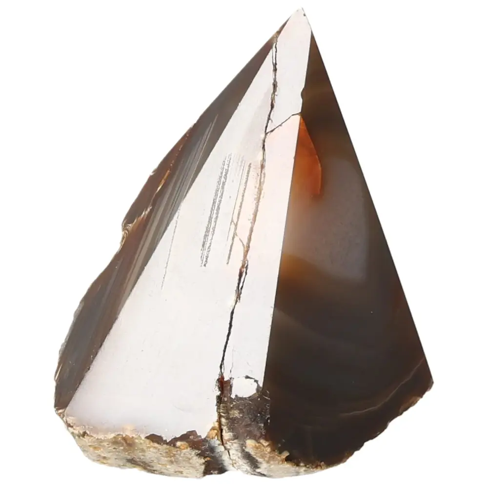 Polished Agate Point Brown with cream and orange tones 573580 - Image 5