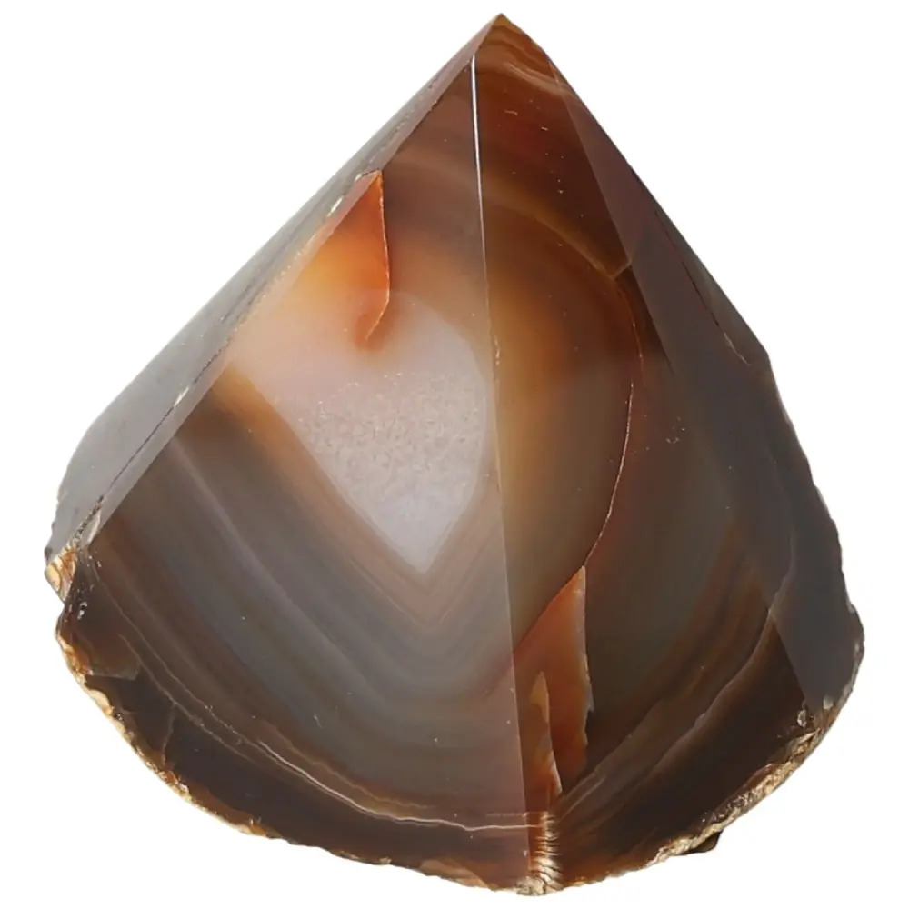 Polished Agate Point Brown with cream and orange tones 573580 - Image 6