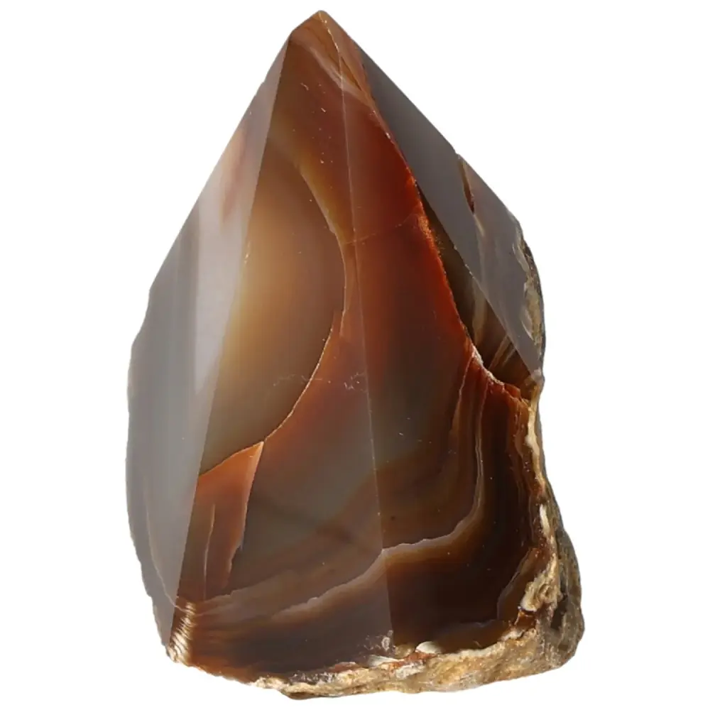 Polished Agate Point Brown with cream and orange tones 573580 - Image 7