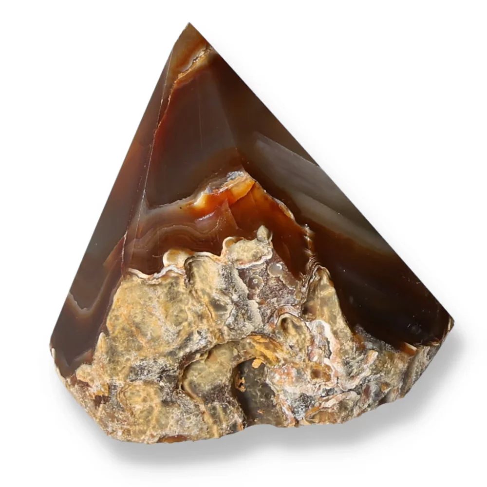 Polished Agate Point Brown with cream and orange tones 573580 - Image 9