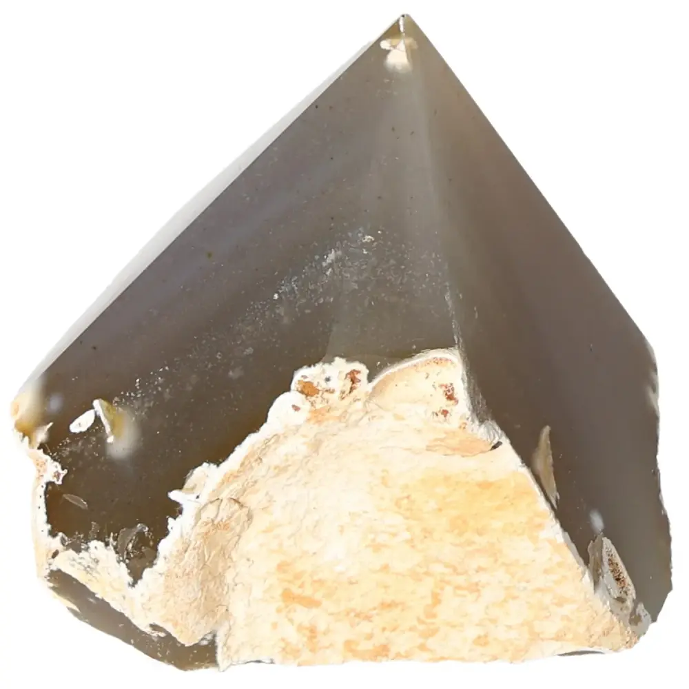Polished Agate Point Gray with beige and cream tones 573597 - Image 2