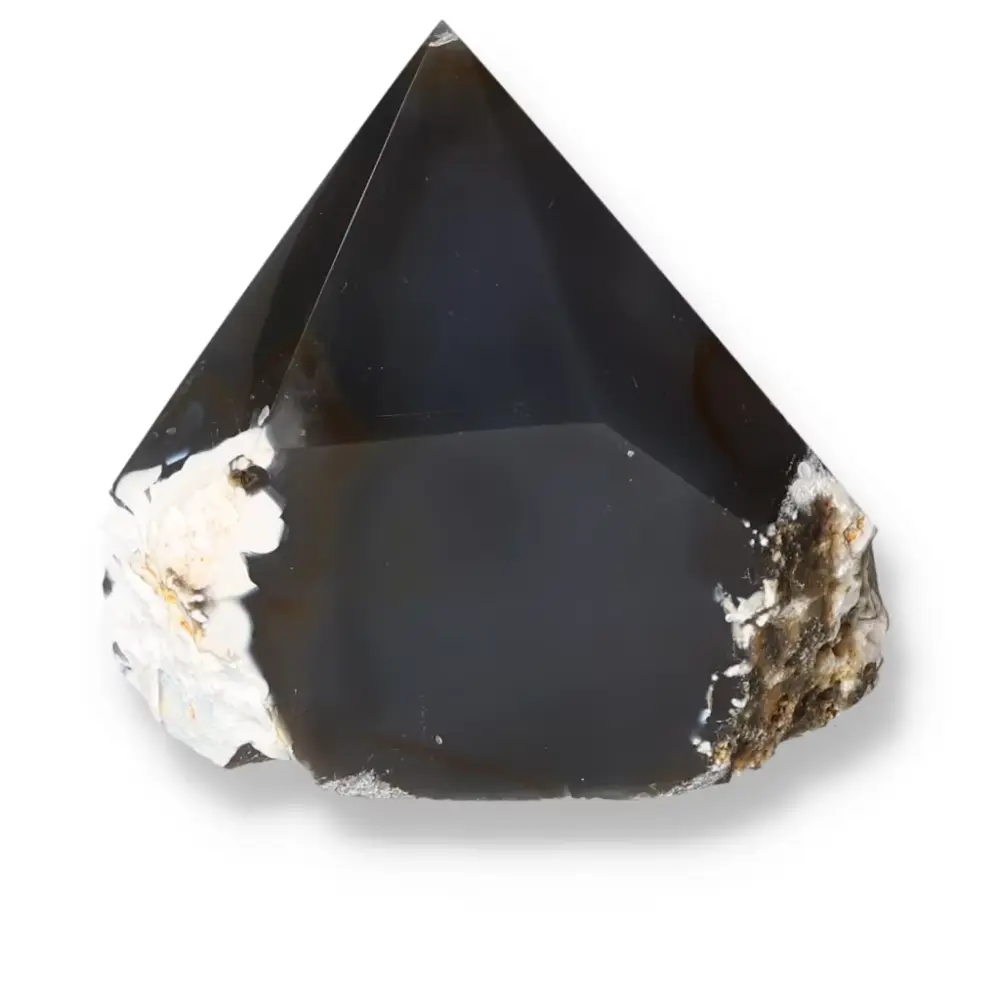 Polished Agate Point Black with white and beige accents 573306