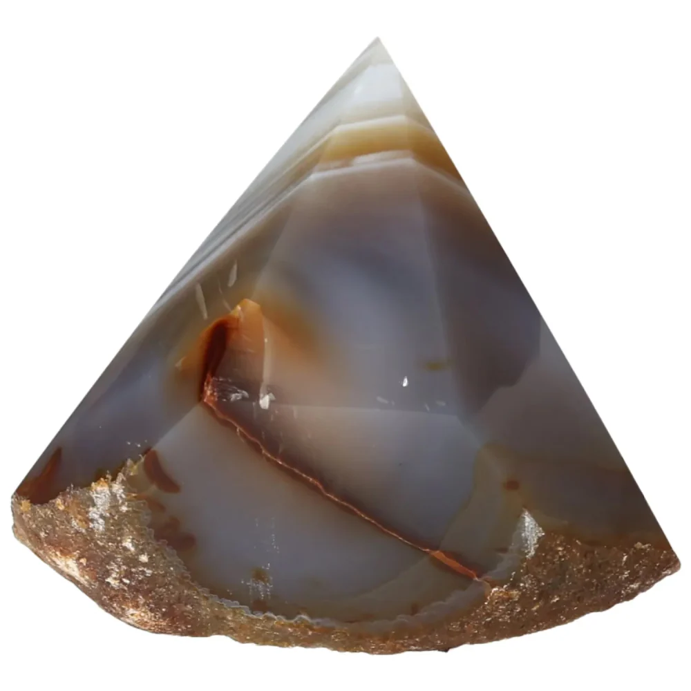 Polished Agate Point Dark gray with orange and cream accents 573665 - Image 16