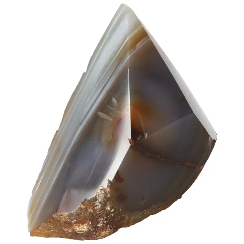 Polished Agate Point Dark gray with orange and cream accents 573665 - Image 2