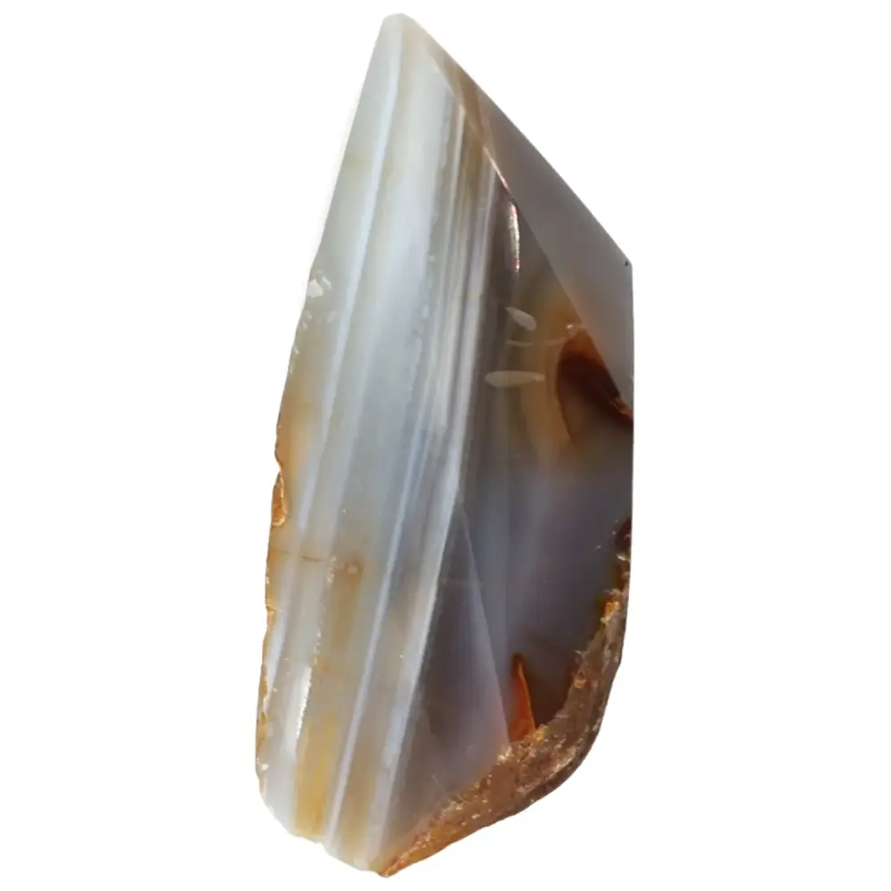 Polished Agate Point Dark gray with orange and cream accents 573665 - Image 3