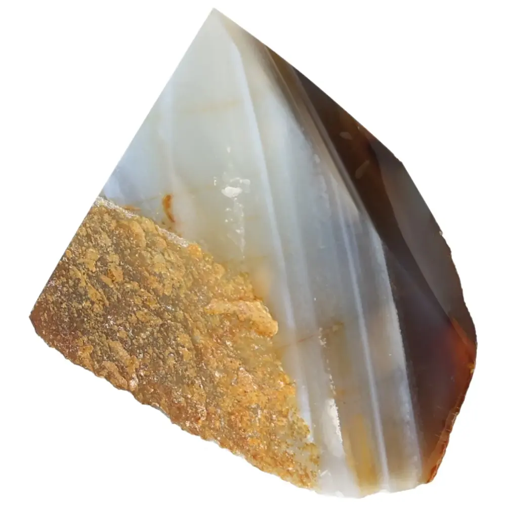 Polished Agate Point Dark gray with orange and cream accents 573665 - Image 4