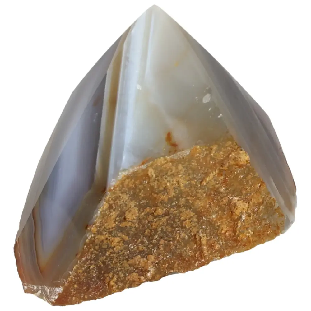 Polished Agate Point Dark gray with orange and cream accents 573665 - Image 5