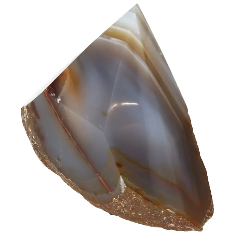 Polished Agate Point Dark gray with orange and cream accents 573665 - Image 7
