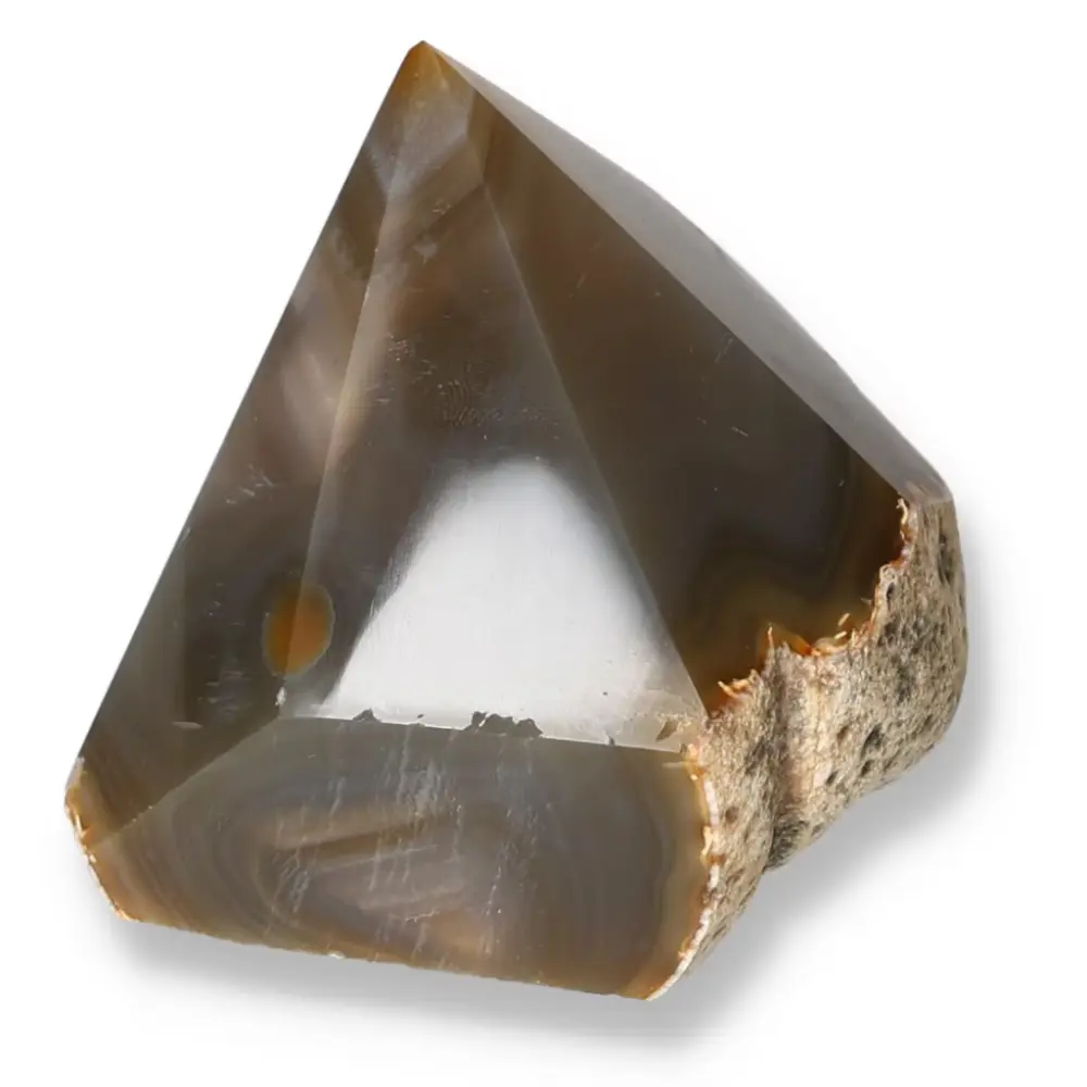 Polished Agate Point Gray with white and light beige tones 573689