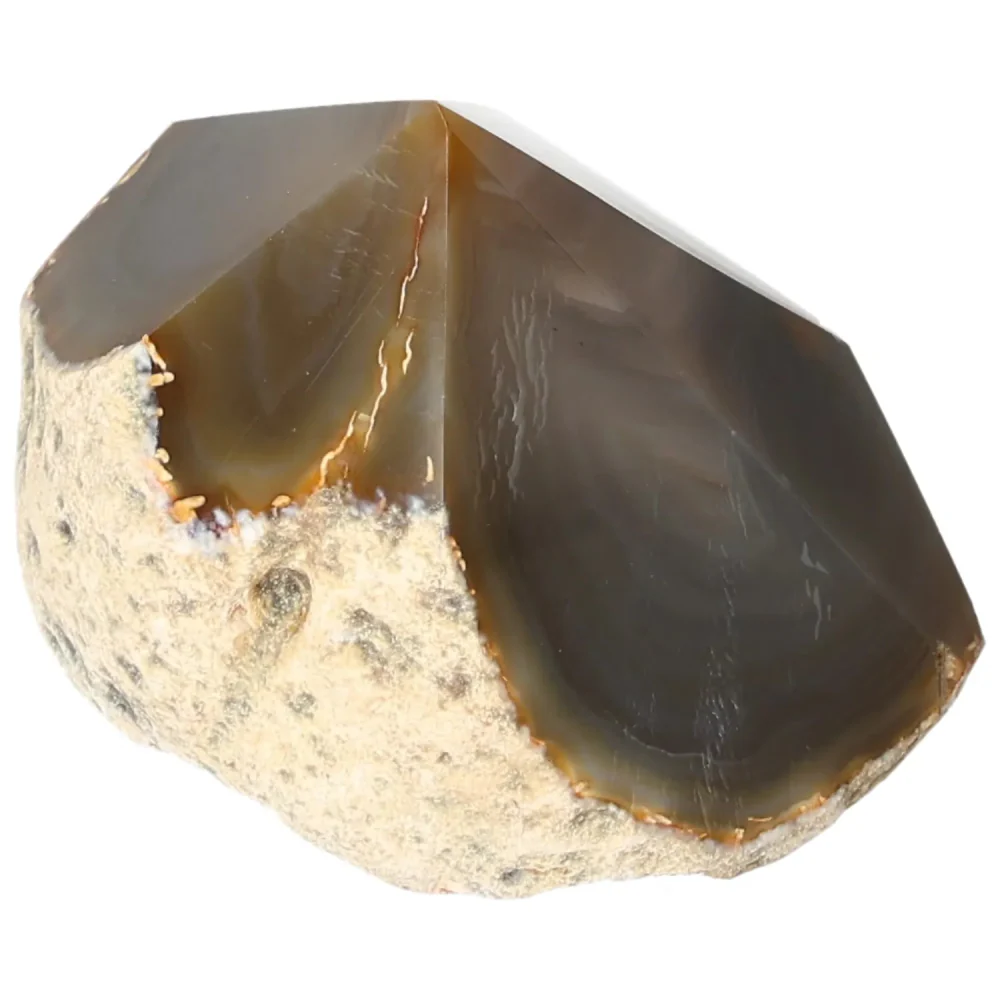 Polished Agate Point Gray with white and light beige tones 573689 - Image 12