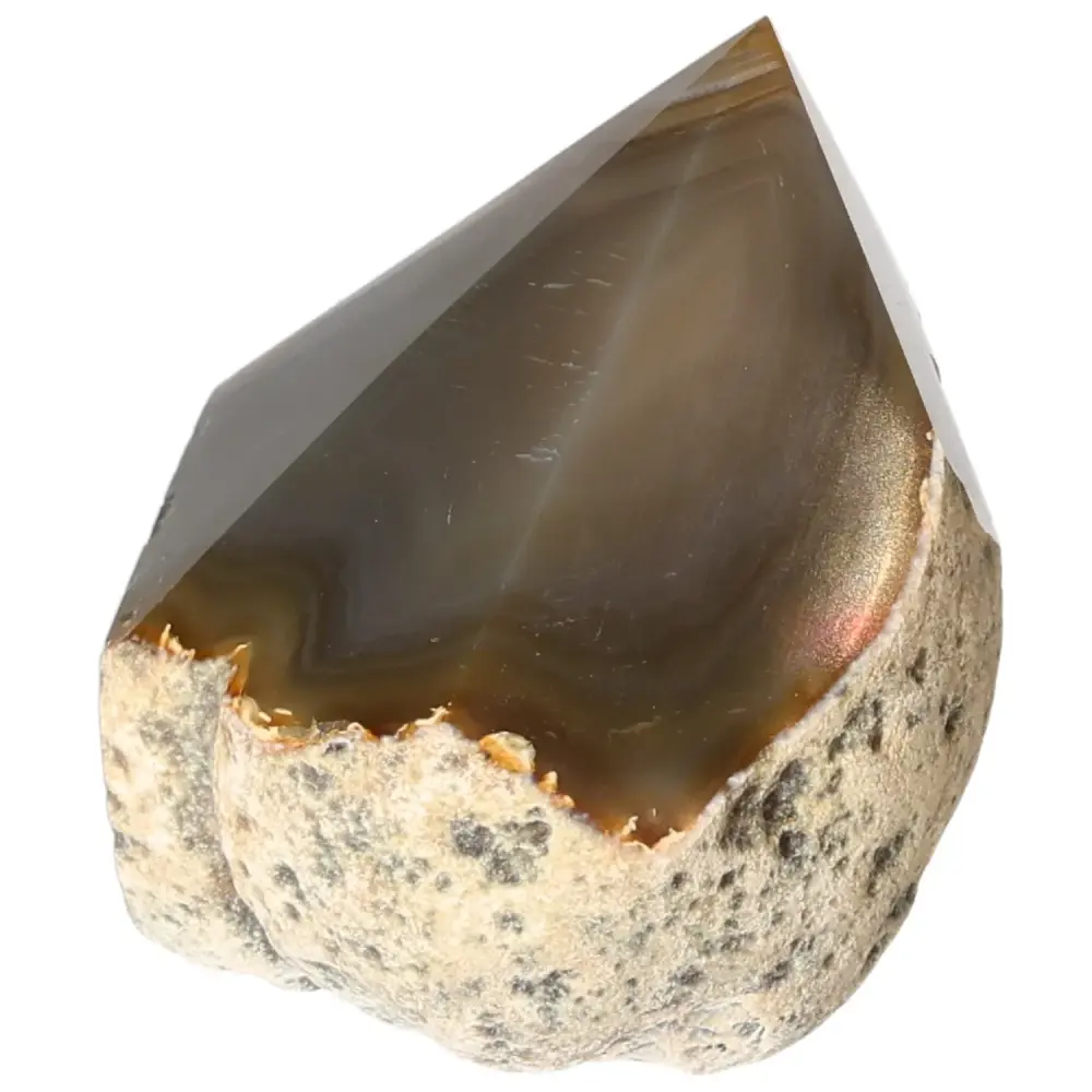 Polished Agate Point Gray with white and light beige tones 573689 - Image 6