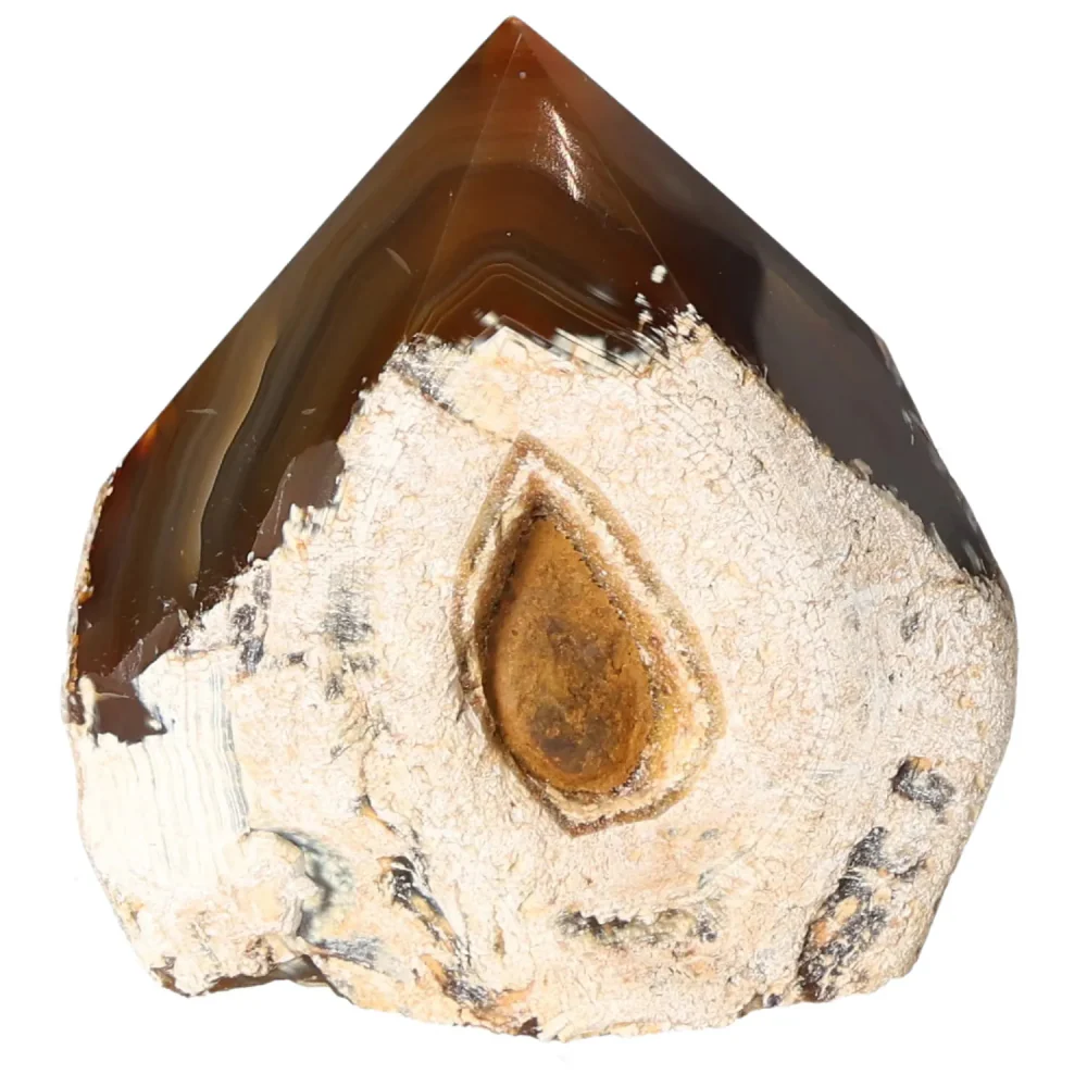 Polished Agate Point Brown with cream and white tones 573726 - Image 10