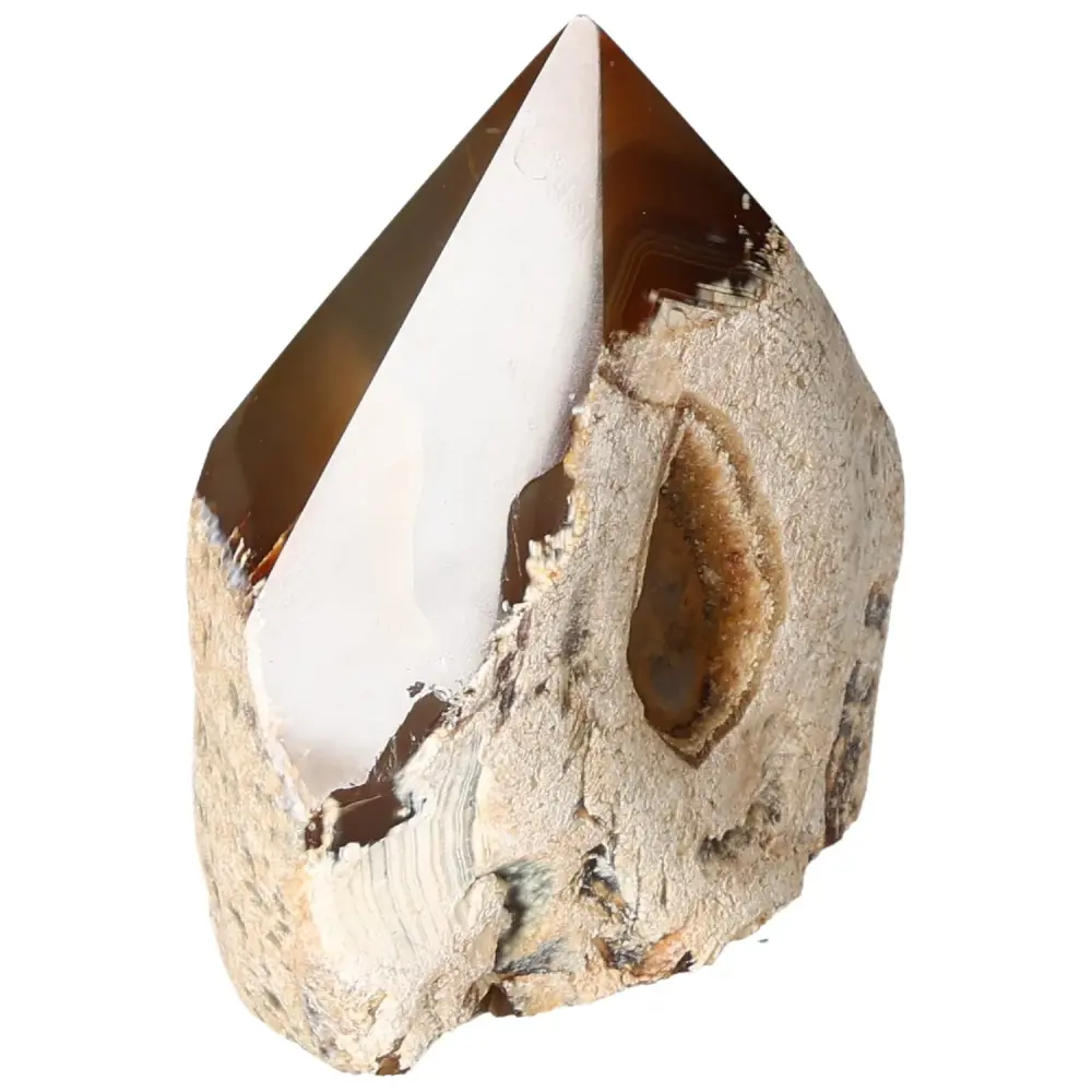 Polished Agate Point Brown with cream and white tones 573726 - Image 8