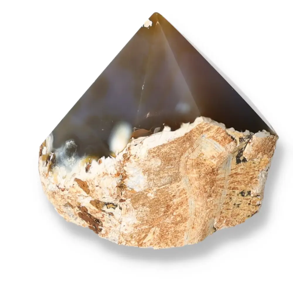 Polished Agate Point Light beige with cream and white tones 573757