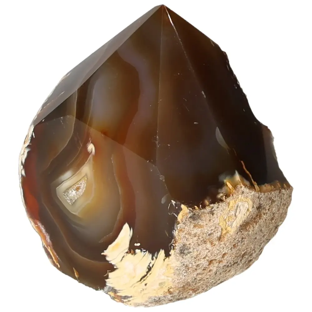 Polished Agate Point Brown with cream and dark gray accents 573337 - Image 4