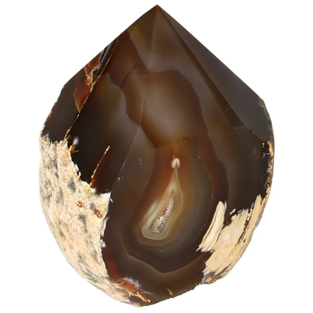 Polished Agate Point Brown with cream and dark gray accents 573337 - Image 5