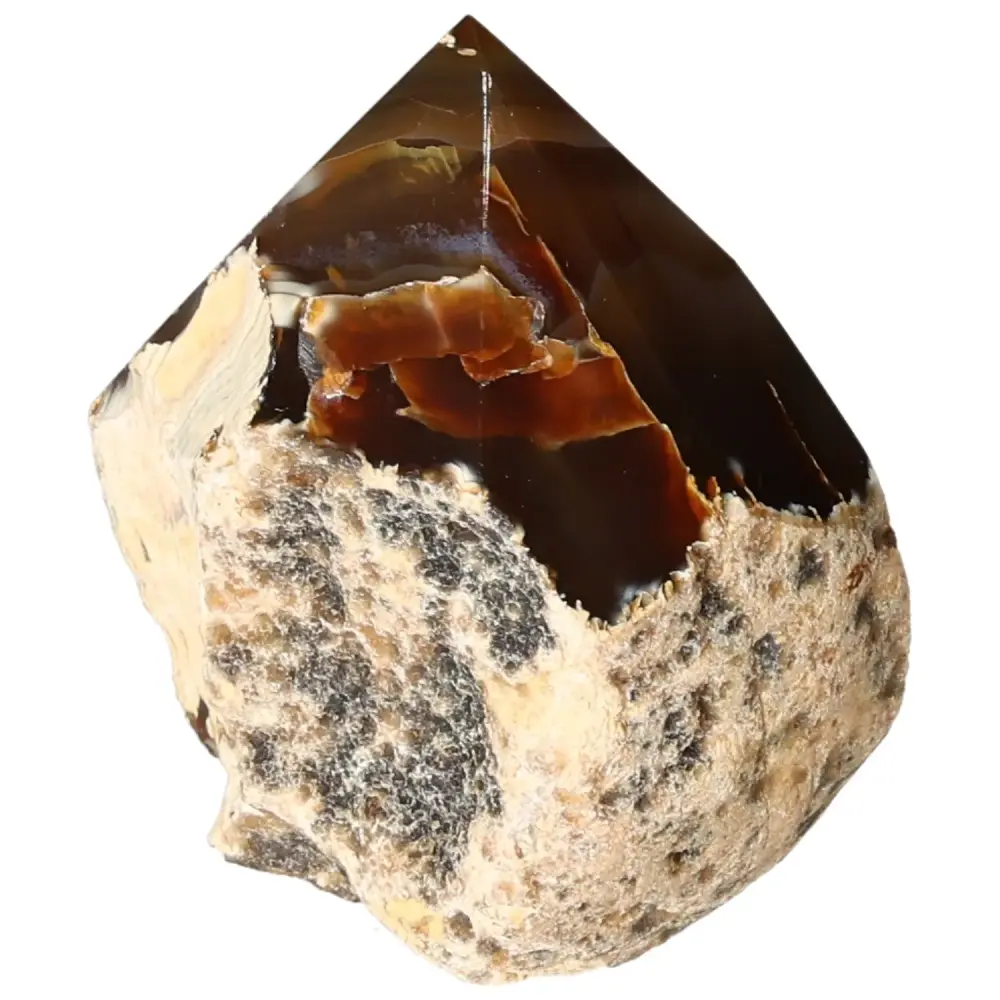 Polished Agate Point Brown with cream and dark gray accents 573337 - Image 7