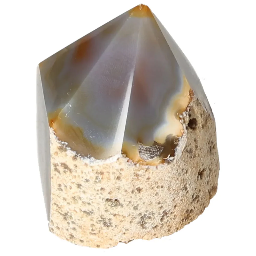 Polished Agate Point Grayish blue with cream and beige tones 573351 - Image 11