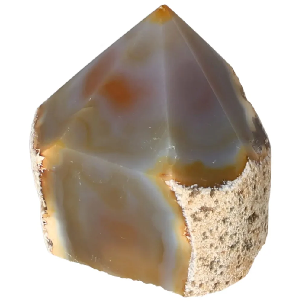 Polished Agate Point Grayish blue with cream and beige tones 573351 - Image 12