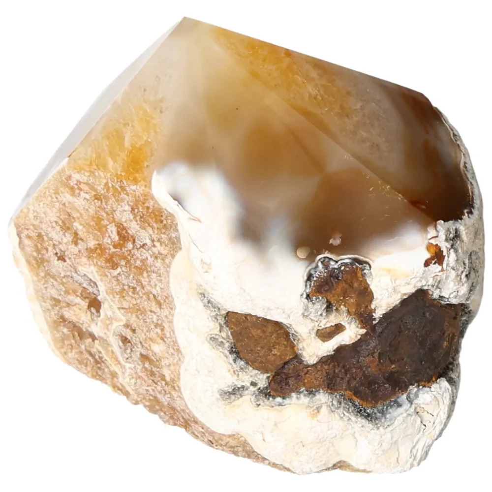 Polished Agate Point Creamy white with light beige and soft brown accents 573368 - Image 14