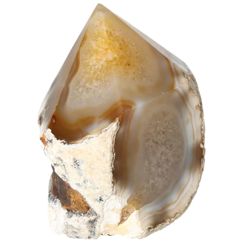 Polished Agate Point Creamy white with light beige and soft brown accents 573368 - Image 16