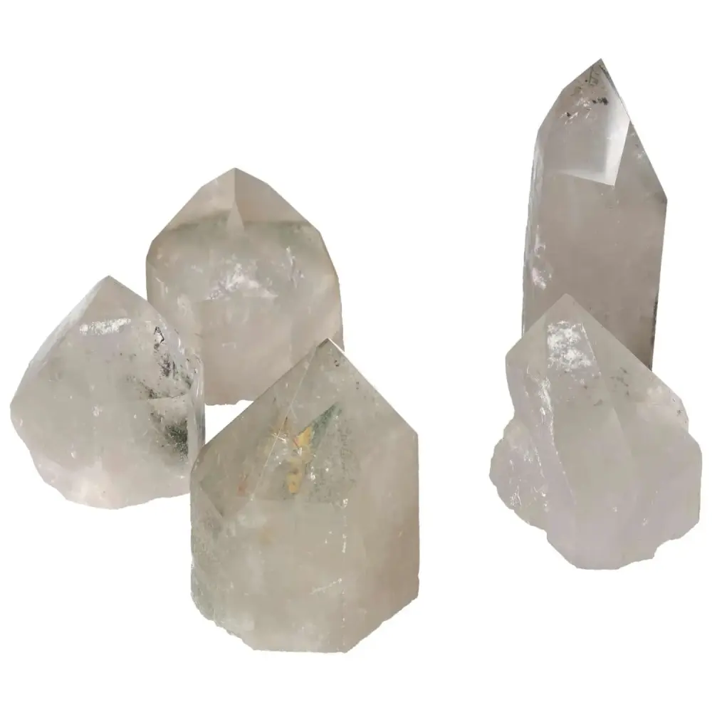 Polished Point Clear Quartz With Chlorite L 570411 - Image 7