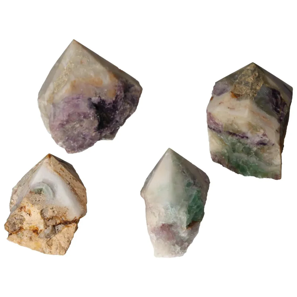 Polished Point Fluorite L with Quartz and Chalcedony 571951 - Image 10
