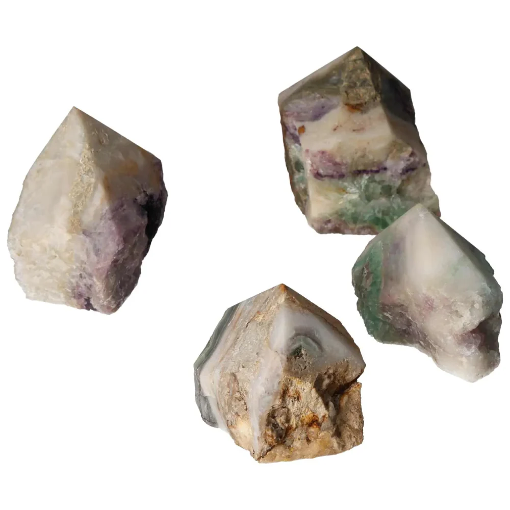 Polished Point Fluorite L with Quartz and Chalcedony 571951 - Image 16