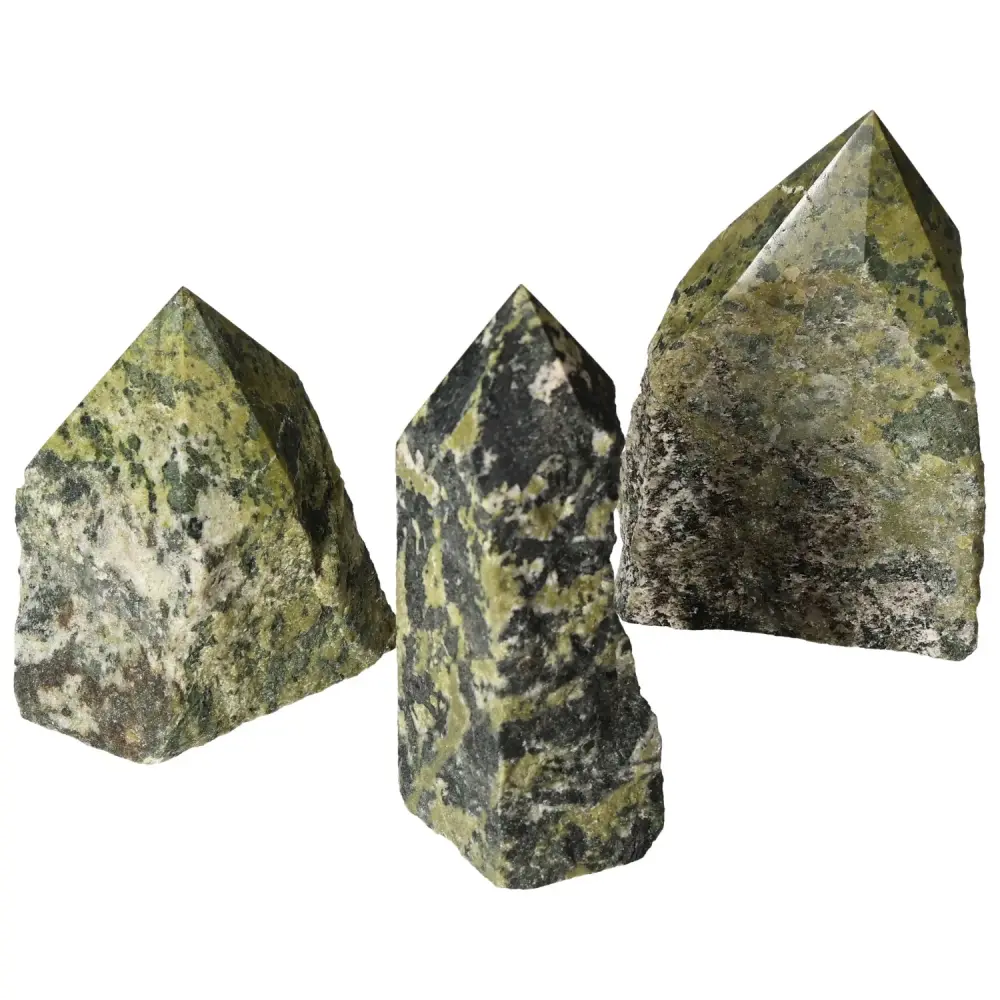 Polished Top Point Epidote L with Feldspar 572170 - Image 2