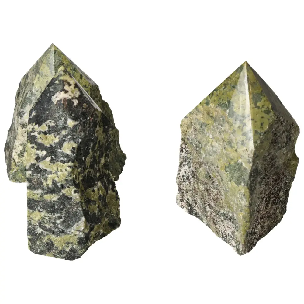 Polished Top Point Epidote L with Feldspar 572170 - Image 3