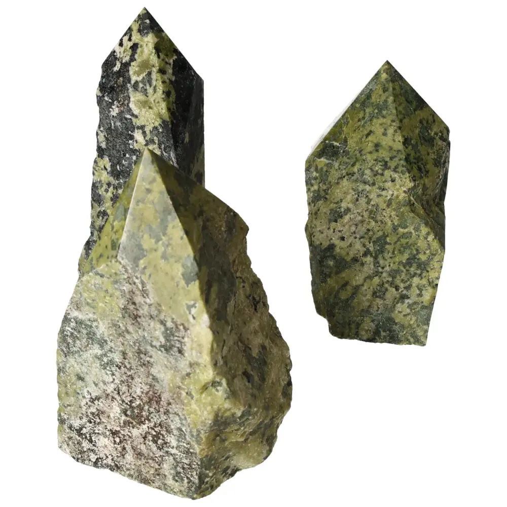 Polished Top Point Epidote L with Feldspar 572170 - Image 5