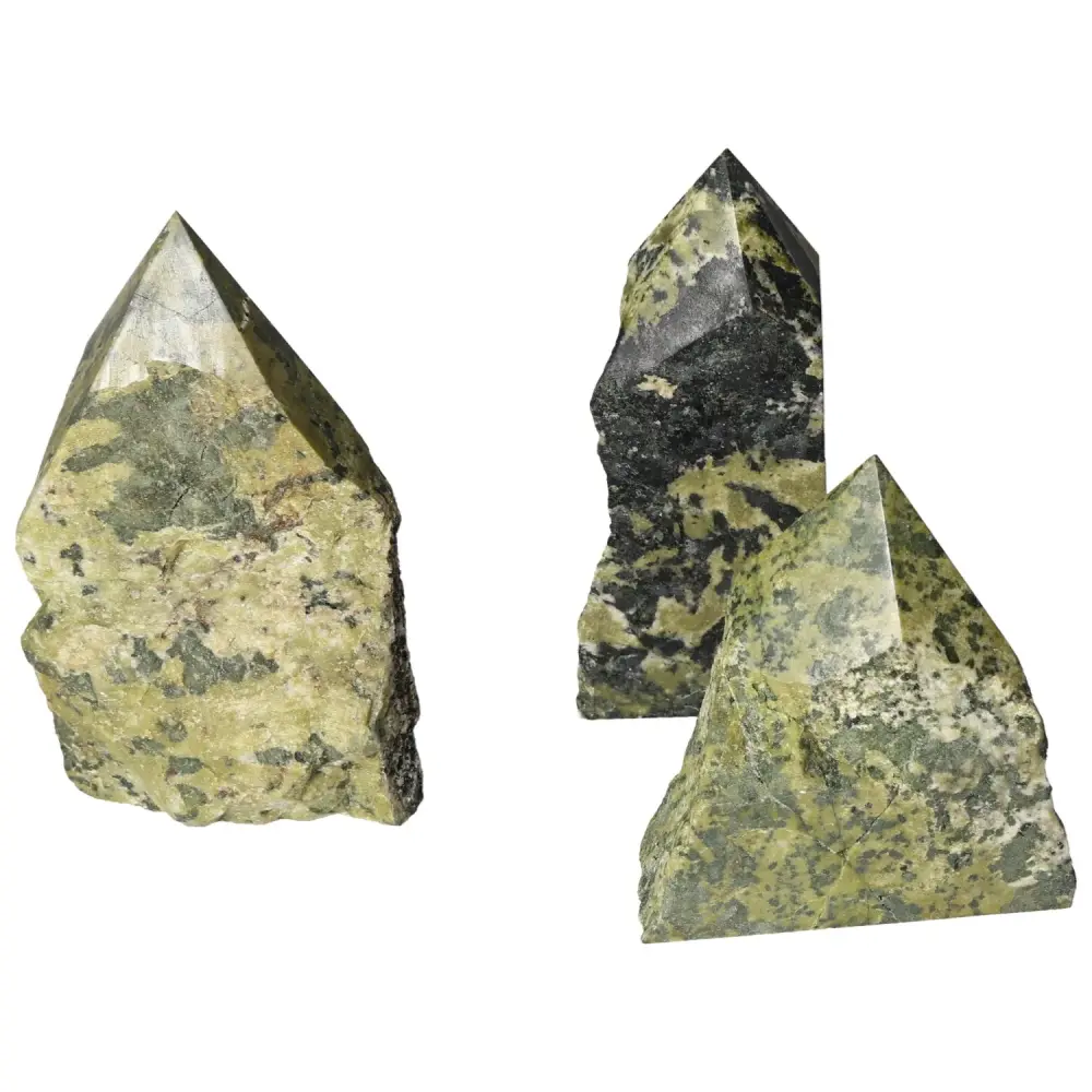 Polished Top Point Epidote L with Feldspar 572170 - Image 6