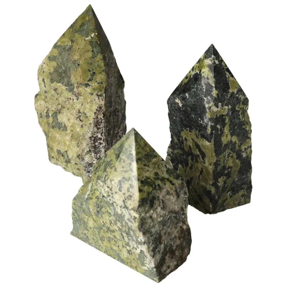 Polished Top Point Epidote L with Feldspar 572170 - Image 7