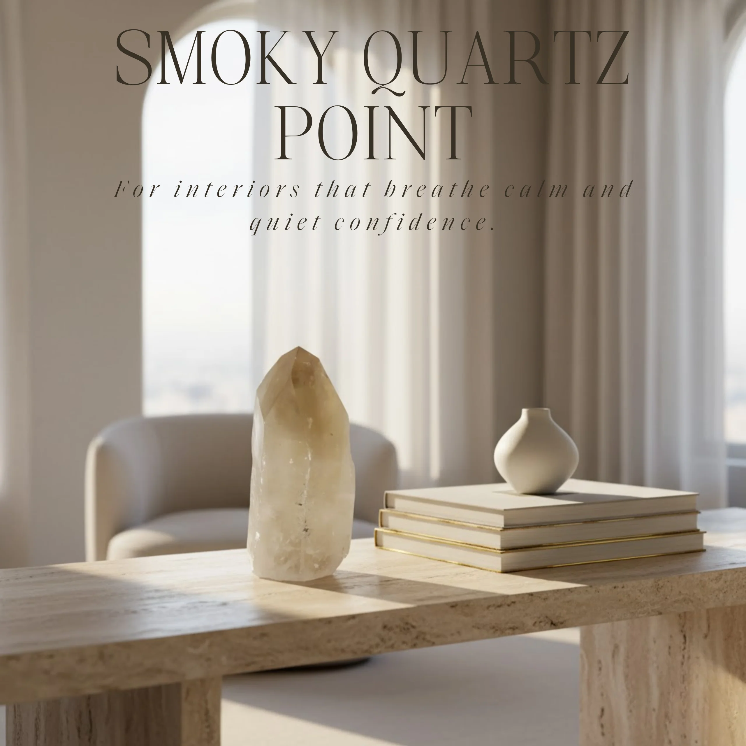 Polished Smoky Citrine Point 570886