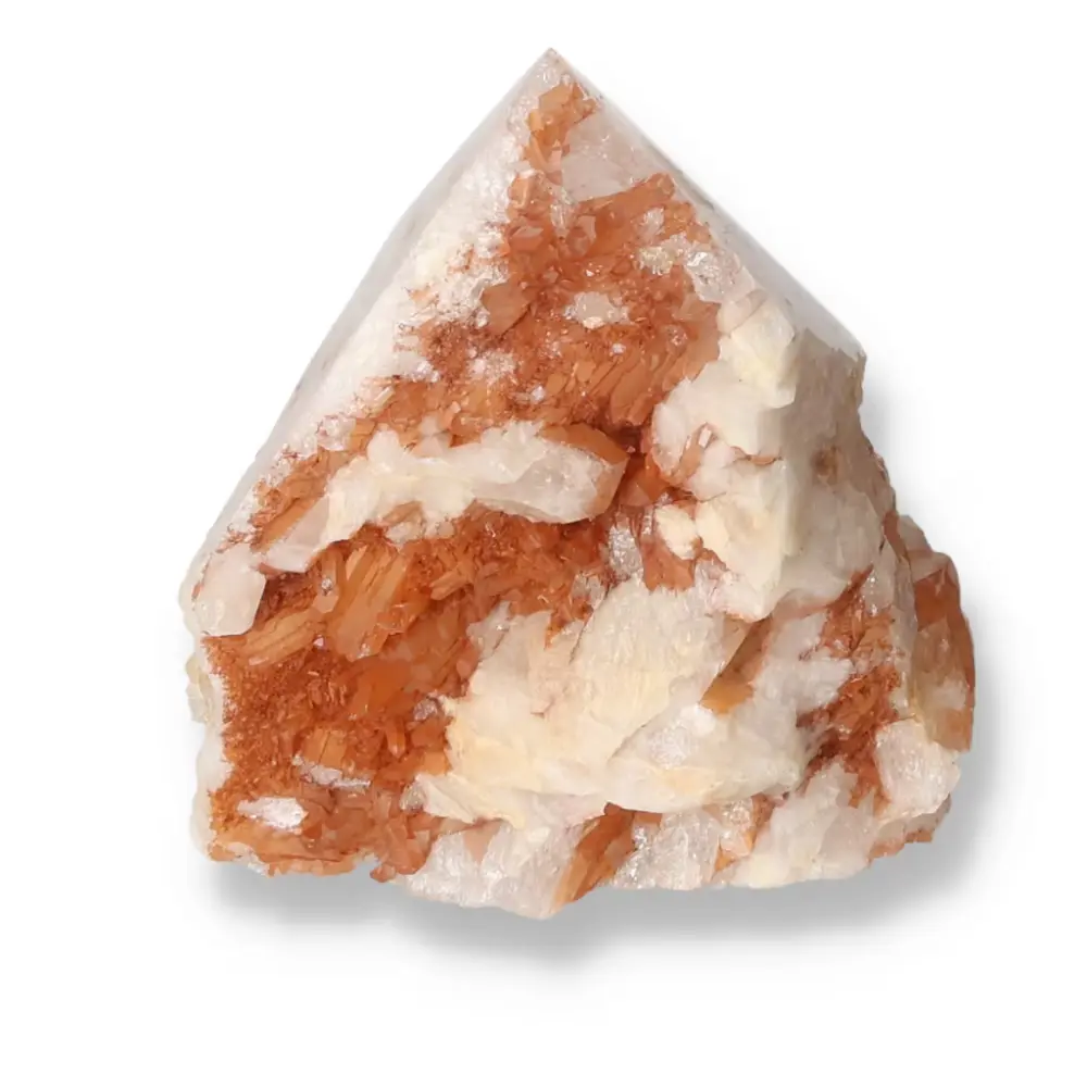 Polished Tangerine Quartz Point 572828