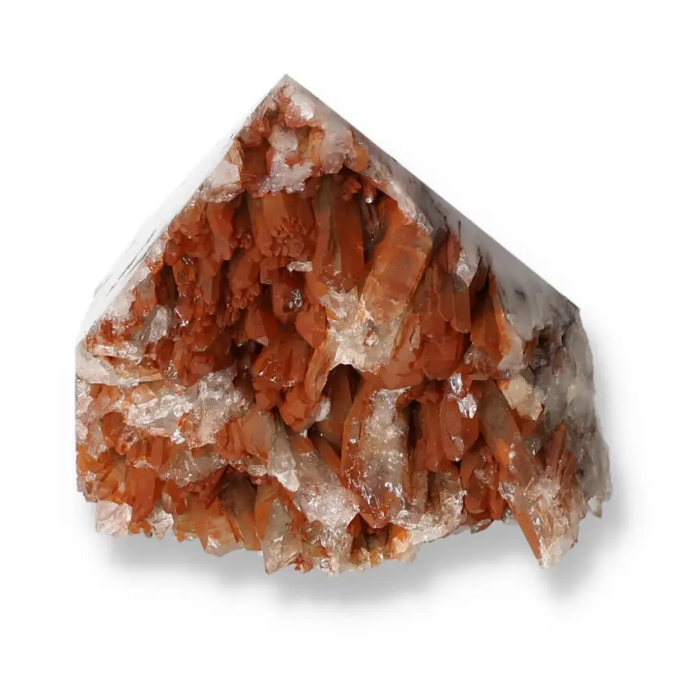 Polished Tangerine Quartz Point 572972
