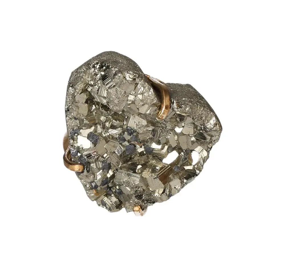 Pyrite Cuff Ring – Golden Shield of Strength 611510