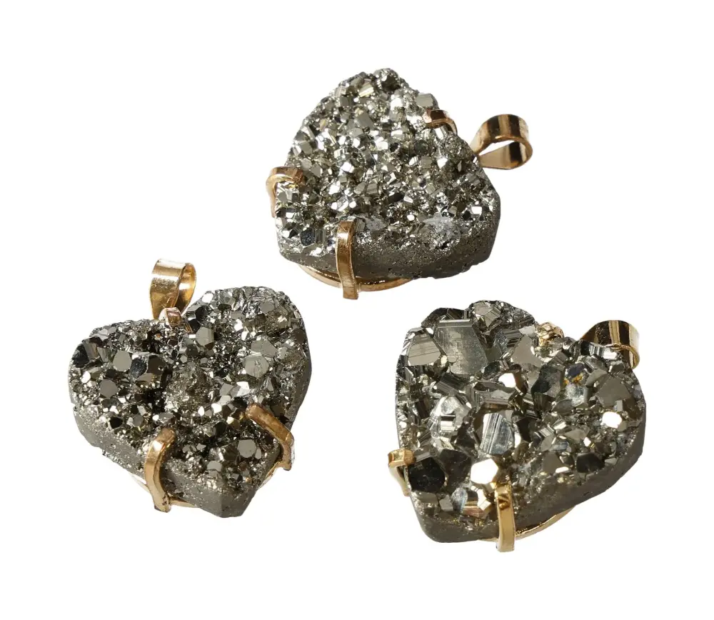 Pyrite Heart Pendant (Gold Color) 594875 P30 - Image 2