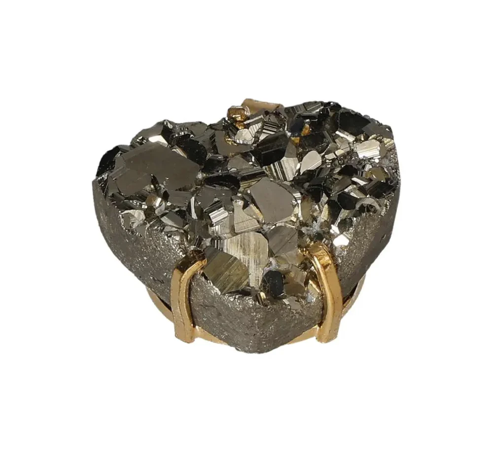 Pyrite Heart Pendant (Gold Color) 594875 P30 - Image 5