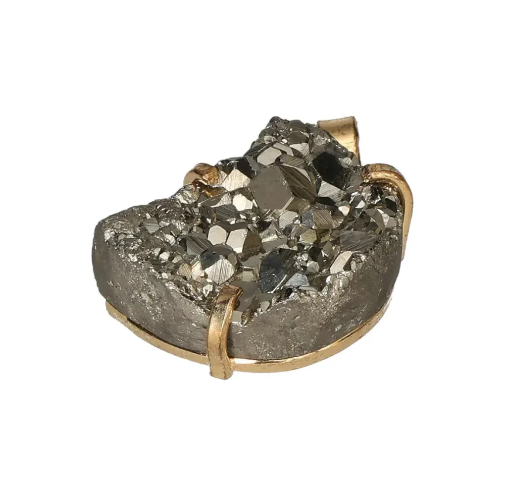 Pyrite Moon Pendant (Gold Color) 594912 P30 - Image 4