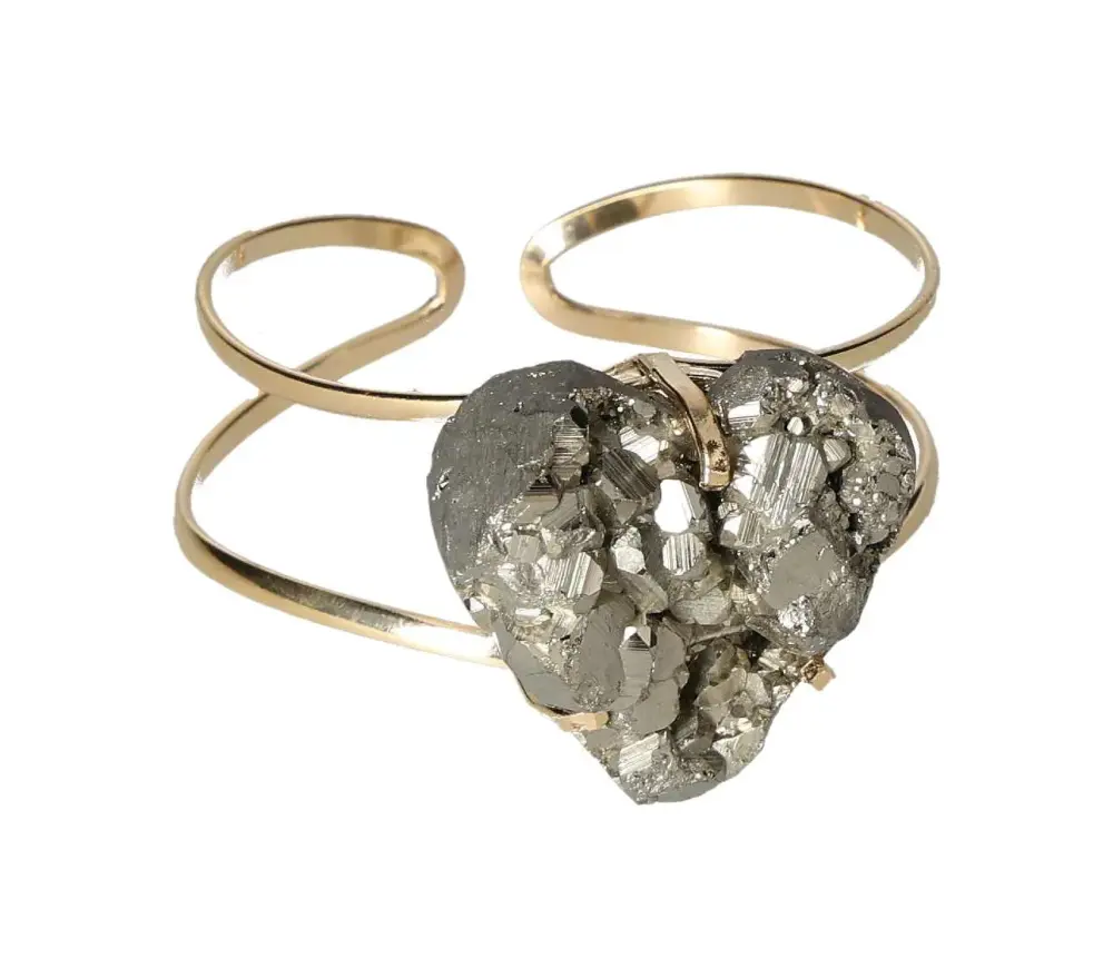 Gold Bracelet with Raw Pyrite – Confidence and Grounded Energy 595070 P30