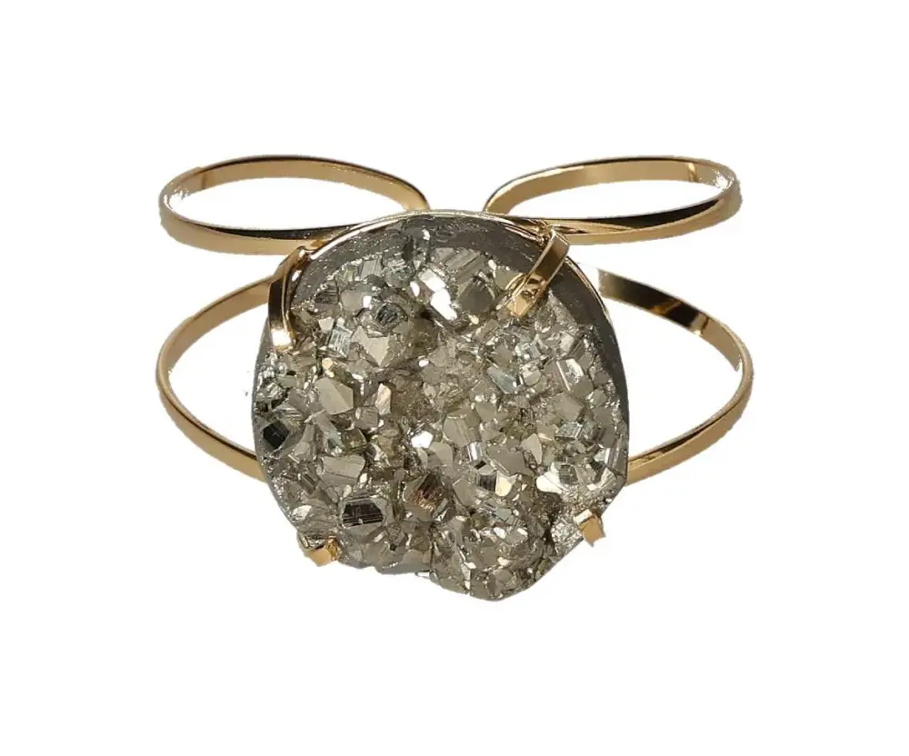 Gold Bracelet with Raw Pyrite – Confidence and Grounded Energy 595124 P30 - Image 3