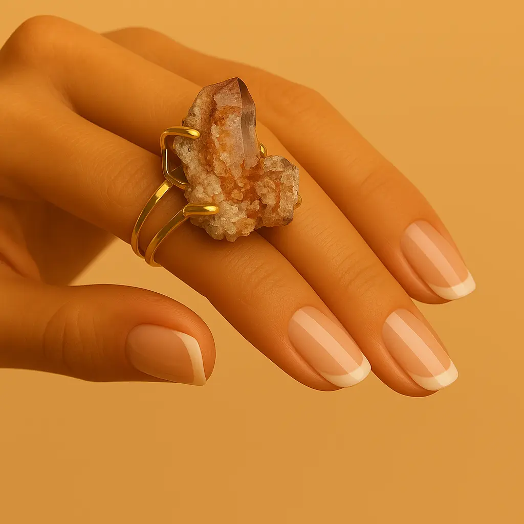 Gold Arc and Wire Ring with Quartz Cluster – Radiant Energy and Natural Elegance 598293 P30 - Image 4