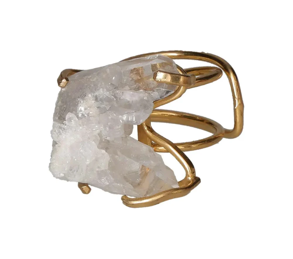 Quartz Cluster Arc And Wire Ring Gold 601276 P30 - Image 2