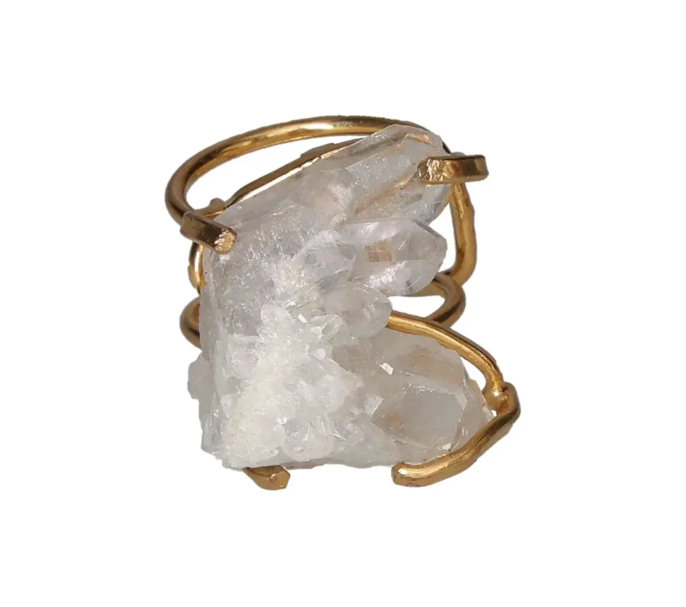 Quartz Cluster Arc And Wire Ring Gold 601276 P30 - Image 3