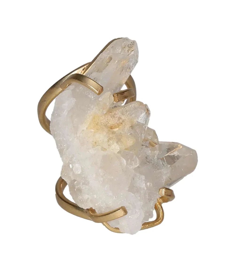 Quartz Cluster Arc And Wire Ring Gold 601375 P30