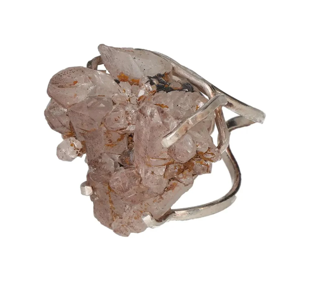 Silver Arc and Wire Ring with Quartz Cluster – Natural Elegance and Radiant Energy 598354 P30 - Image 2