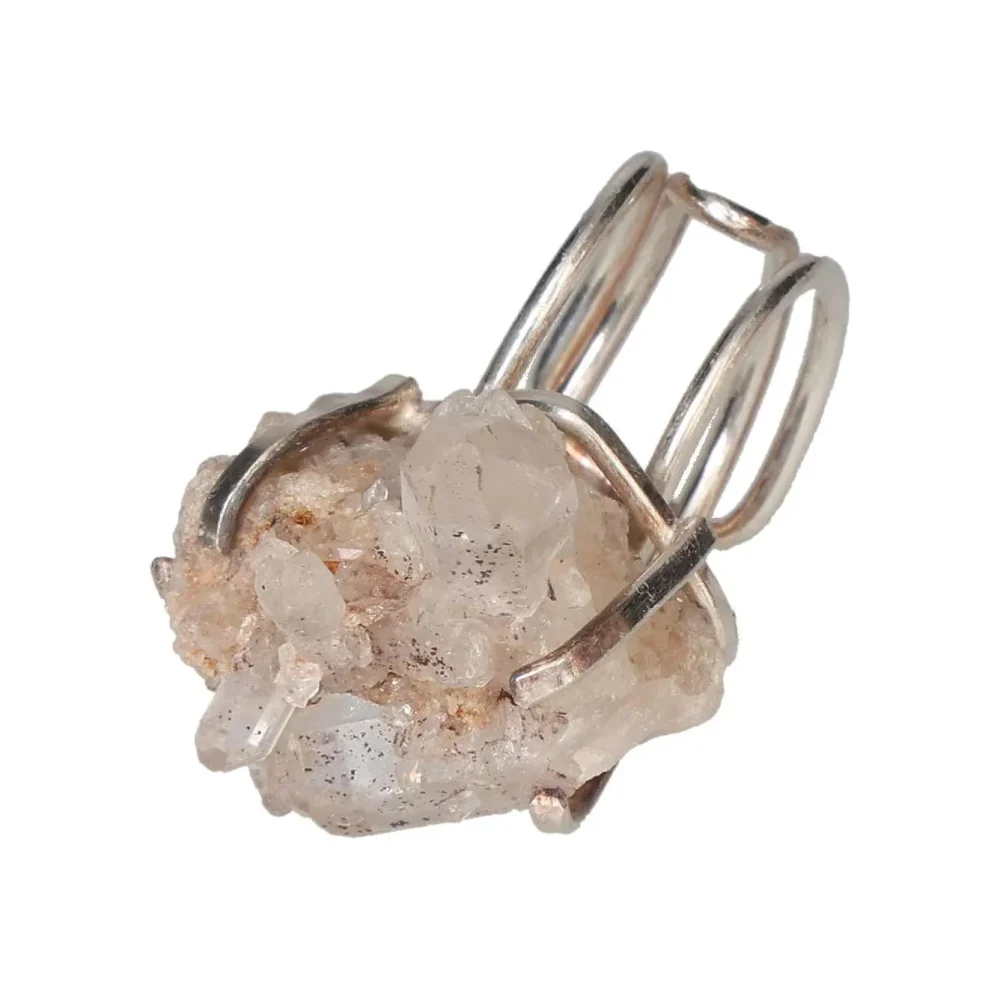 Silver Arc and Wire Ring with Quartz Cluster – Natural Elegance and Radiant Energy 598361 P30 - Image 2