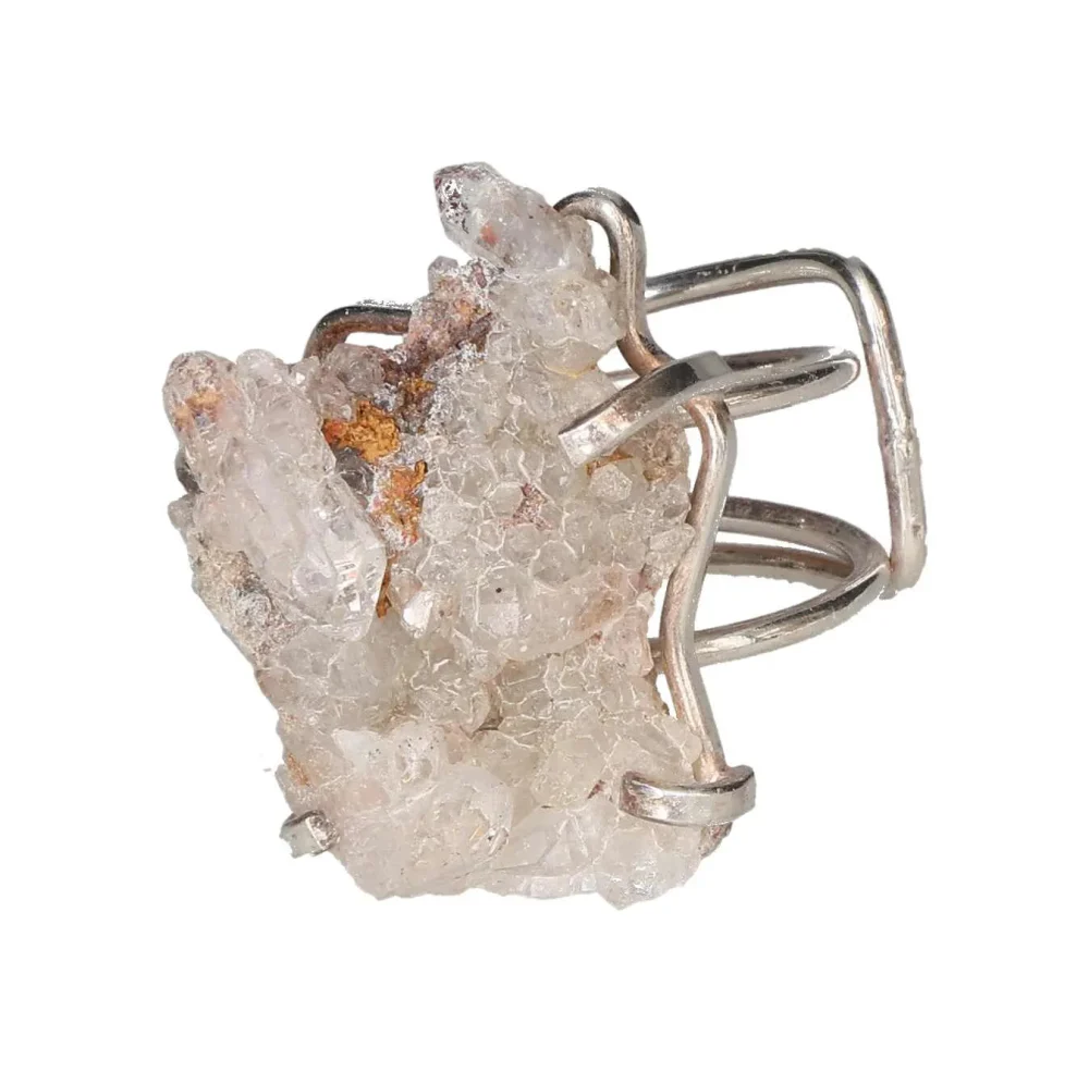 Silver Arc and Wire Ring with Quartz Cluster – Natural Elegance and Radiant Energy 598378 P30 - Image 2