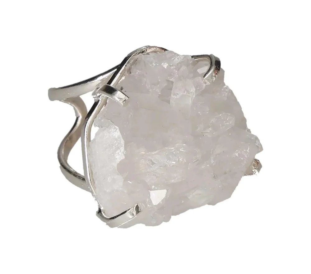 Quartz Cluster Arc And Wire Ring Silver 601412 P30